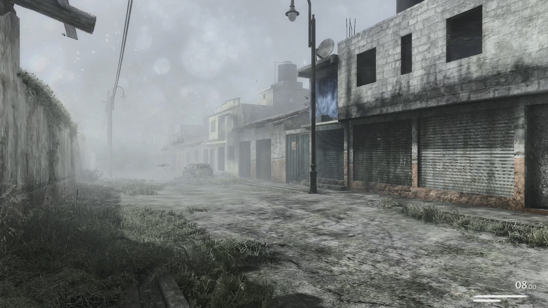The village is shrouded in mist